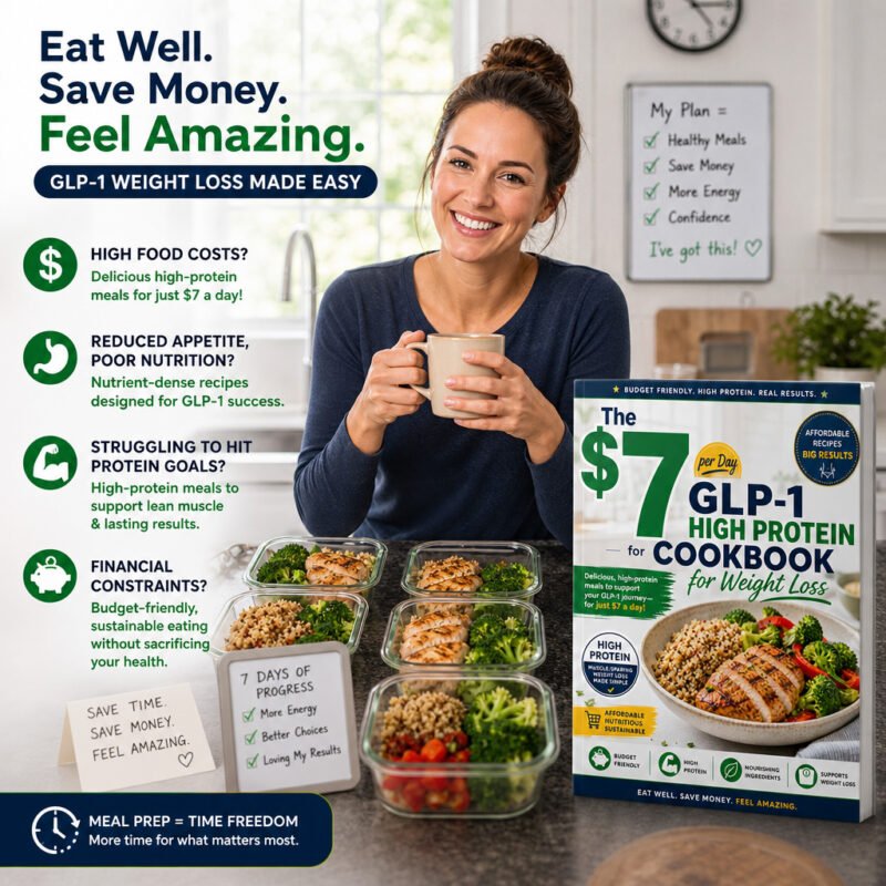 The $7 per Day for GLP-1 High Protein Cookbook for Weight Loss